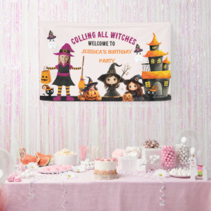 Calling All Witches Halloween Costume Party Banner