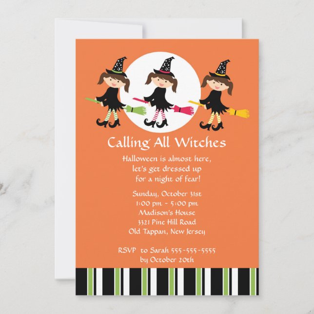Calling all Witches Halloween Invitation (Front)