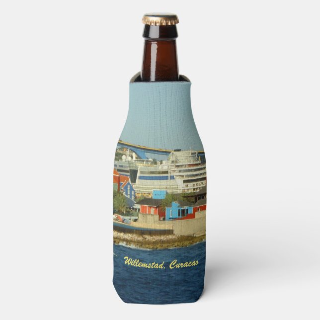 Calling at Curacao Souvenir Bottle Cooler (Bottle Front)