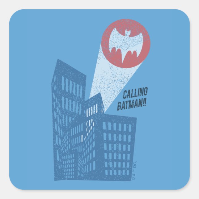 Calling Batman Bat Symbol Graphic Square Sticker (Front)
