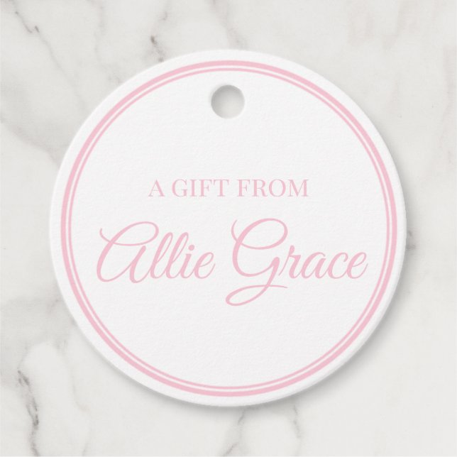Calling Card | A Gift From Gift Label | Pink (Front)