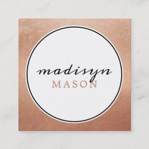 CALLING CARD circle border chic black rose gold