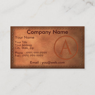 calling card leather letter A