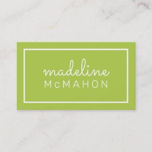 CALLING CARD preppy modern chic simple lime green