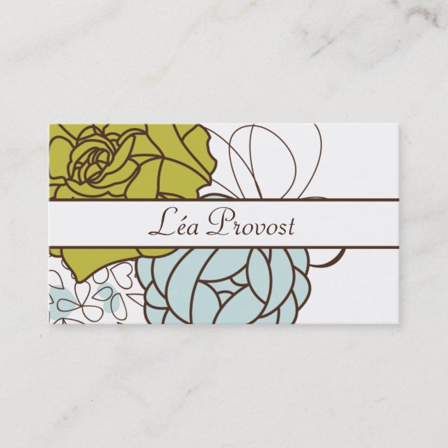 Calling card Romantic Flowers (Front)