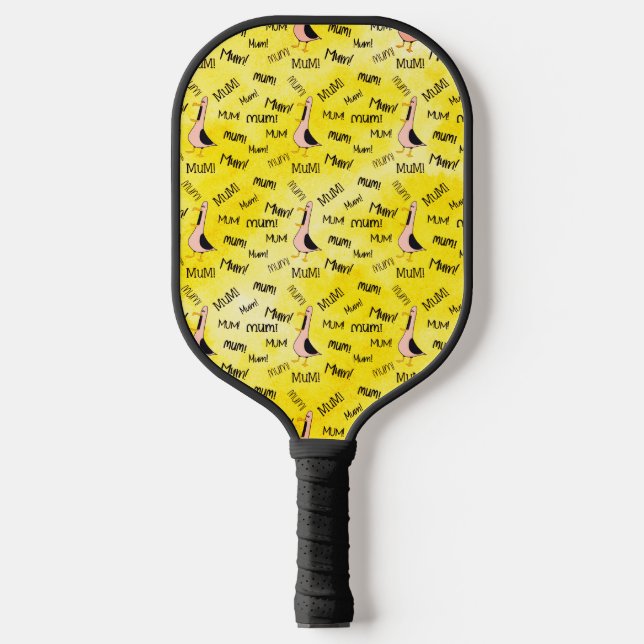 Calling Mum Pickleball Paddle Black Handle (Front)