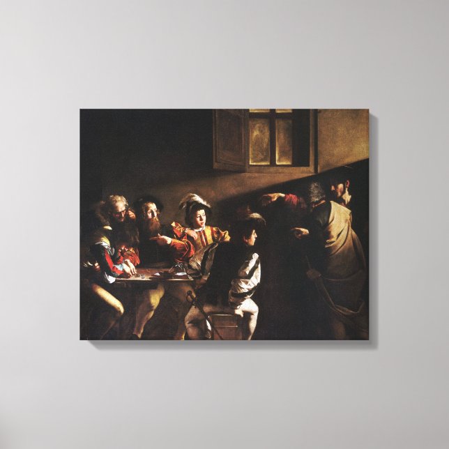 Calling Of Saint Matthew By Caravaggio Canvas Print (Front)
