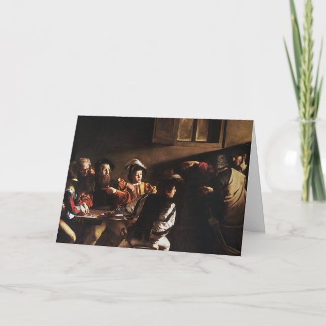Calling Of Saint Matthew By Caravaggio Card (Front)