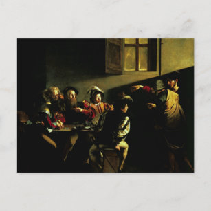 Calling of St. Matthew by Caravaggio Postcard