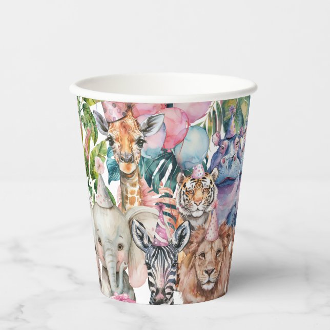 Calling Party Animals Safari Birthday party Paper Cups (Front)