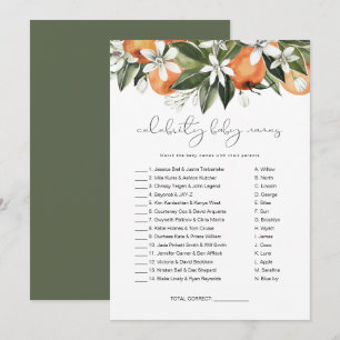 CALLIOPE Little Cutie Celebrity Baby Names Game In Invitation