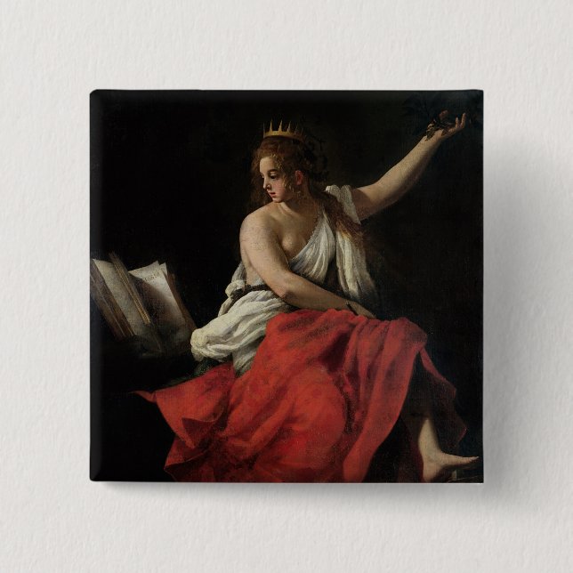 Calliope, Muse of Epic Poetry 15 Cm Square Badge (Front)