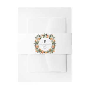 Calliope - Watercolor Orange Blossom Citrus Invitation Belly Band