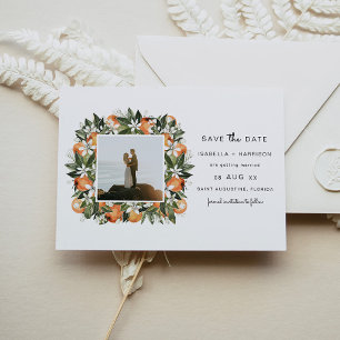 Calliope -Watercolor Oranges Photo Frame Invitation