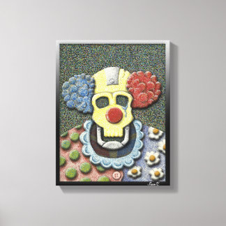 Callous the Crying Clown-Colour Pointillism/Gouach Canvas Print