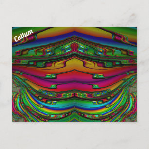 CALLUM ~ 3D Fractal Design Pattern ~ Multicolour Postcard