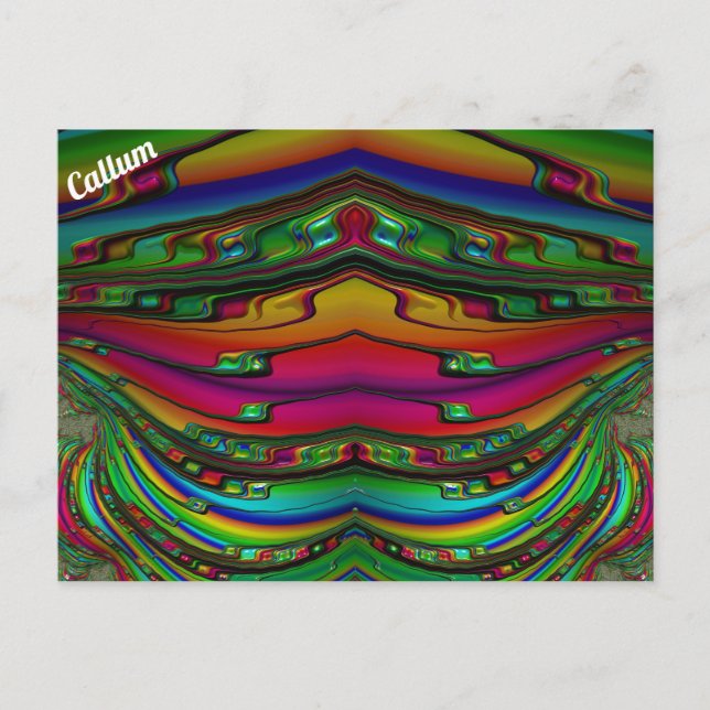 CALLUM ~ 3D Fractal Design Pattern ~ Multicolour  Postcard (Front)