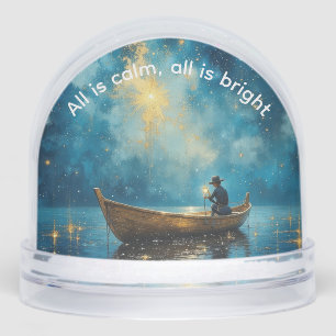 Calm and bright Night fisherman Snowglobe