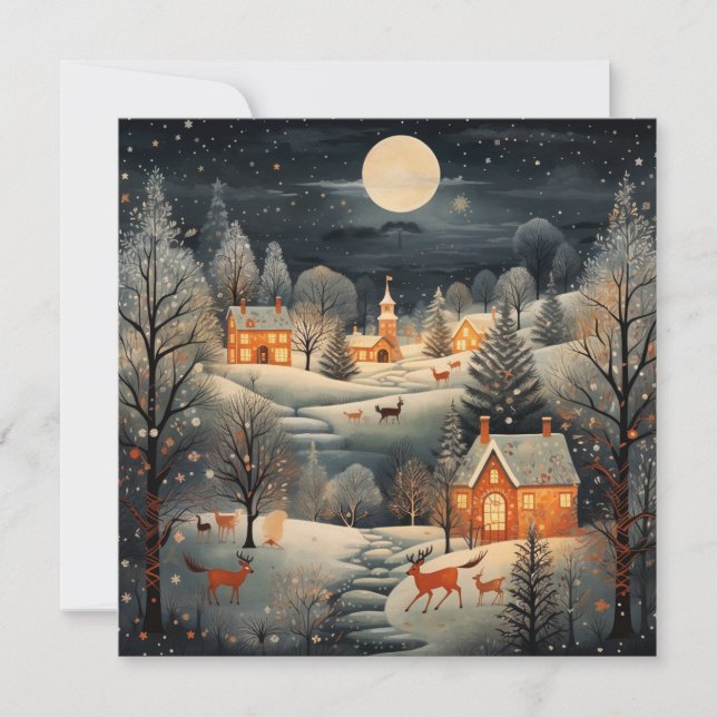 Calm and Cosy Christmas Holiday Card (Front)
