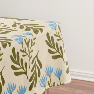 Calm and Natural: Blue Flower Seamless Pattern Tablecloth