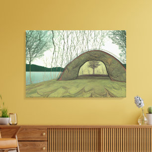 Calm and Peaceful Camping Scene Canvas Print