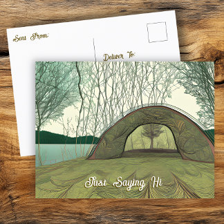 Calm and Peaceful Camping Scene | Saying Hi Postcard