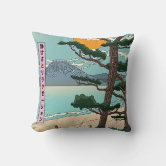 Calm and relaxation Japanese river. Cushion