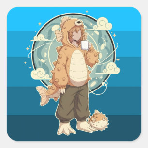 Calm Before the Puff Square Sticker