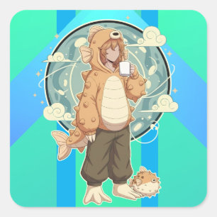 Calm Before the Puff Square Sticker