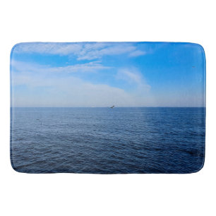 Calm Black Sea Romania – Seagulls Blue Sky Print Bath Mat