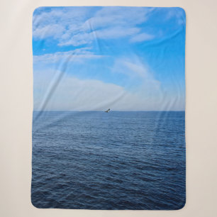 Calm Black Sea Romania – Seagulls Blue Sky Print Sherpa Blanket