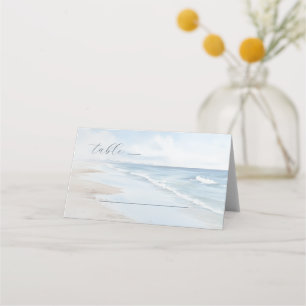 Calm Blue Beach Scene Place Card