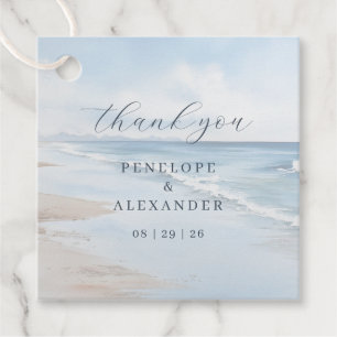 Calm Blue Beach Waves Favour Tags