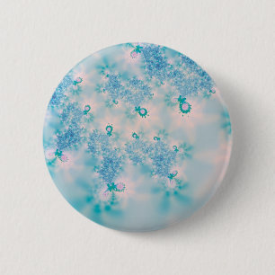 Calm Blue Meditation Butterfly Art 6 Cm Round Badge
