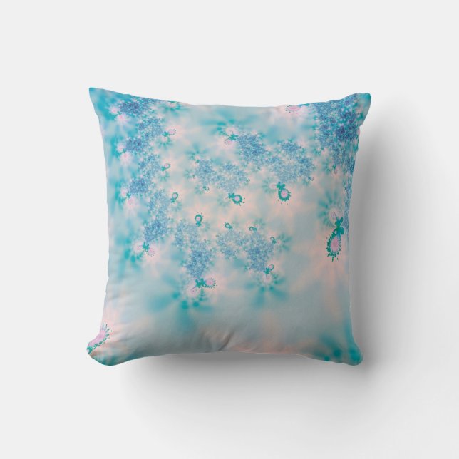 Calm Blue Meditation Butterfly Art Cushion (Front)