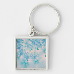Calm Blue Meditation Butterfly Art Key Ring