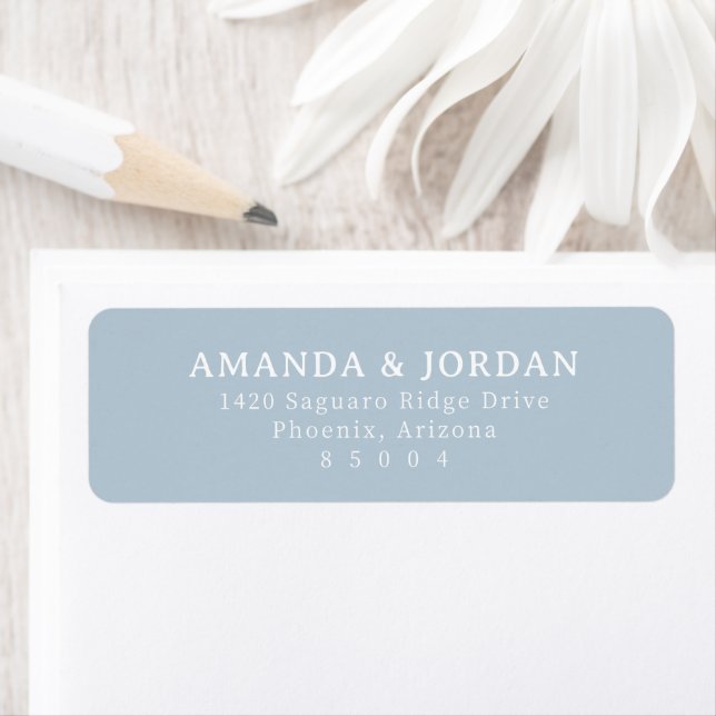 Calm Blue Minimalist Address Card (Insitu)