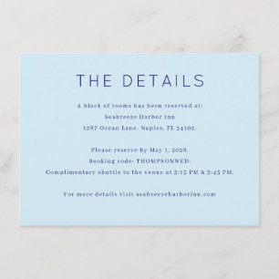 Calm Blue Minimalist Details Enclosure Card