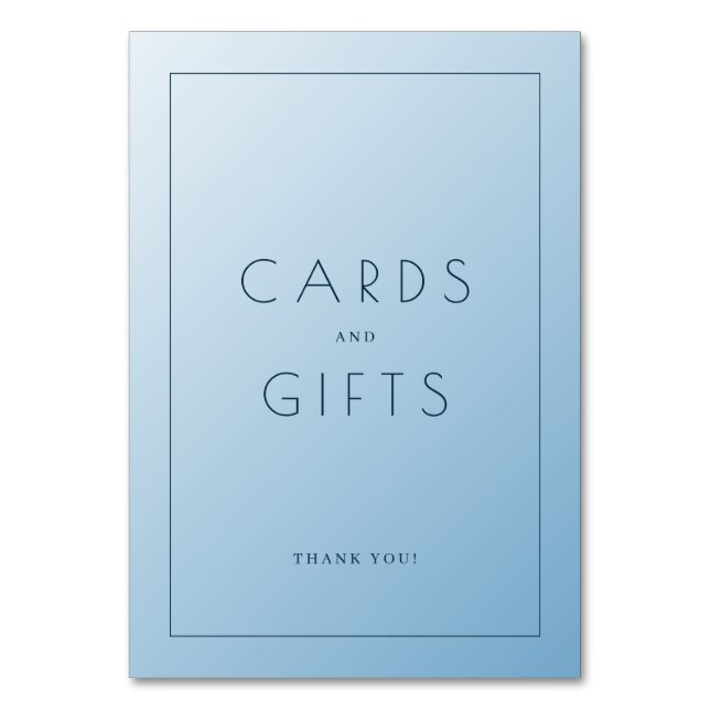 Calm Blue Minimalist Gratitude Card (Front)