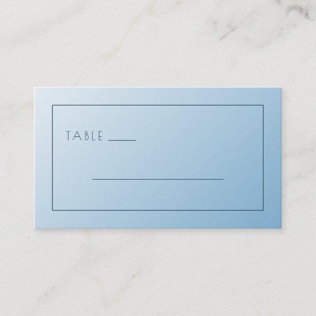 Calm Blue Minimalist Lines Place Card (Front)