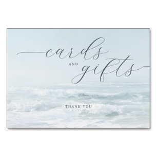 Calm Blue Minimalist Ocean Waves Table Number