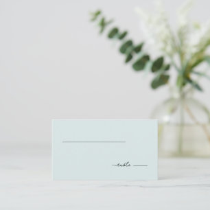 Calm Blue Minimalist Place Card