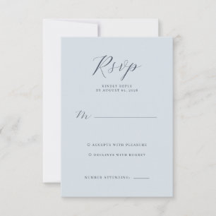 Calm Blue Minimalist RSVP Card