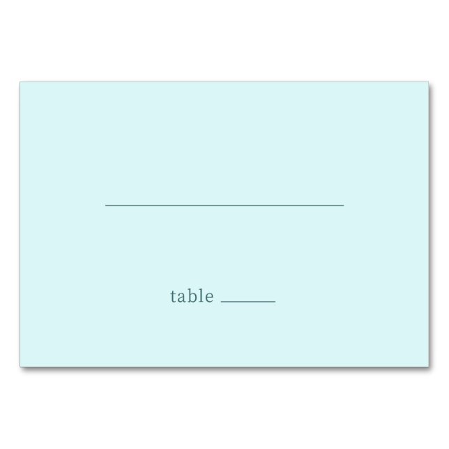 Calm Blue Minimalist Table Sign Number (Front)