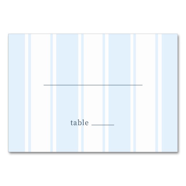 Calm Blue Stripes Table Number (Front)