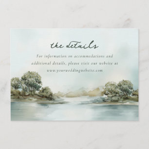 Calm Blue Watercolor Landscape Enclosure Card