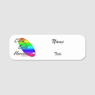 Calm bold horizons surfing name tag