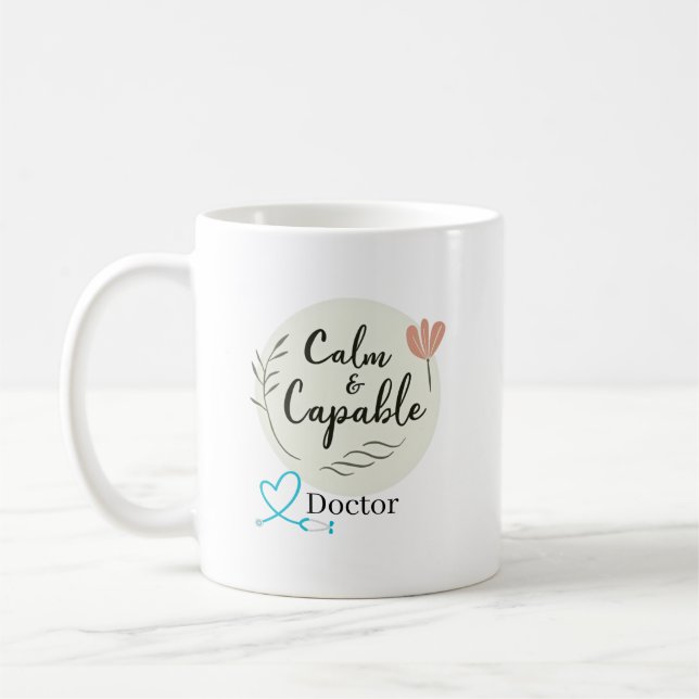 Calm & Capable Doctor Personalised Coffee Mug (Left)