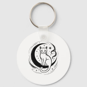 Calm Cat Lotus Flower Yoga Meditation Enthusiast T Key Ring