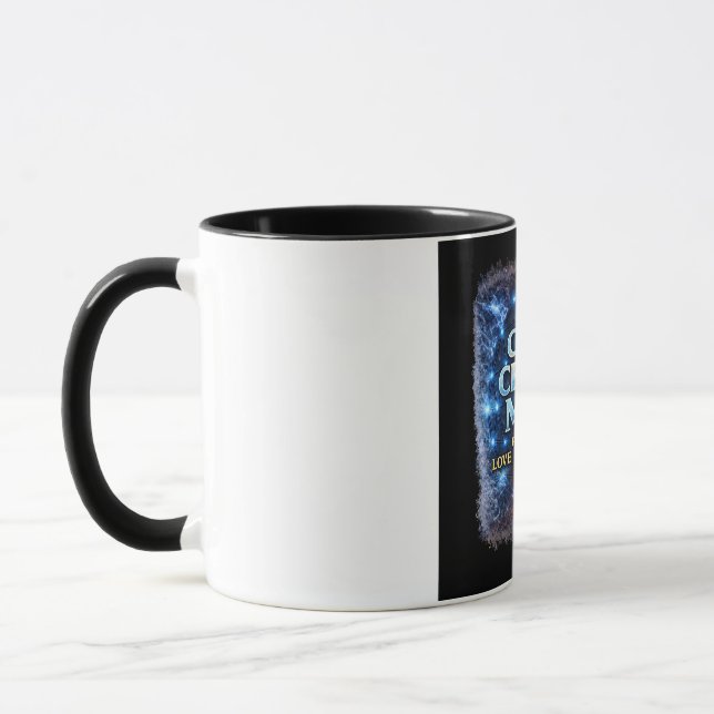 Calm Chaos Mum Mug, Funny Mum Coffee Cup, Powered Mug (Left)
